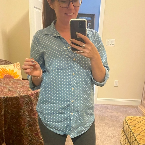 LOFT Tops - Button down chambray top